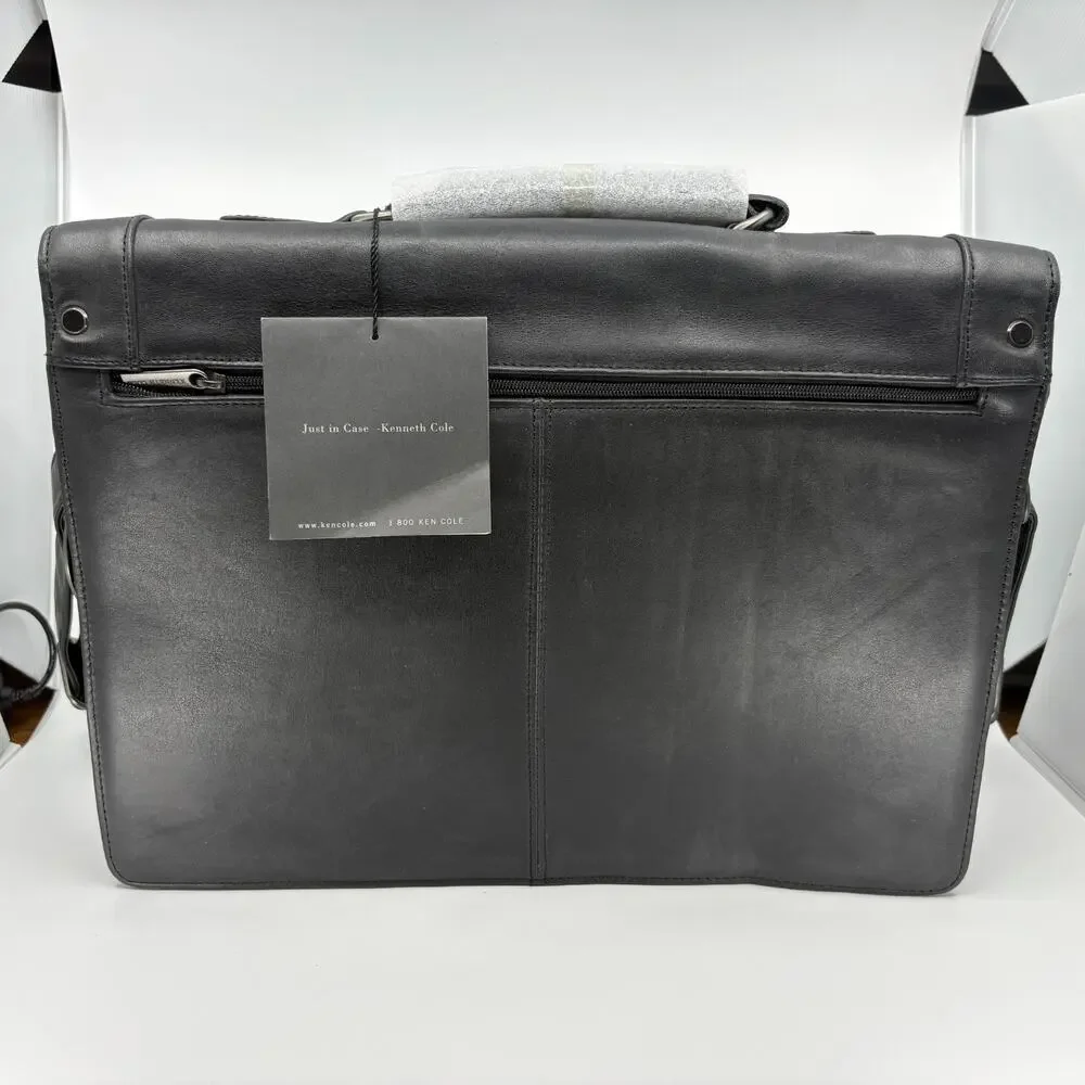 Kenneth Cole Port-a-Vallarta Black Briefcase Messenger Bag NWT 52045
